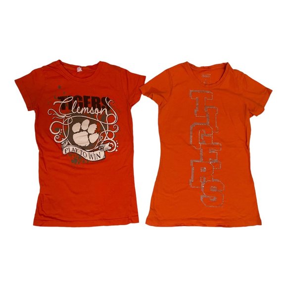Clemson Tiger 100% cotton 2 tee's women's size small - Picture 3 of 8